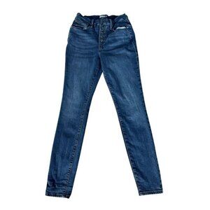 Good American Good Waist Button Front Slim Fit Skinny Jeans Woman's Sz 6 / 28